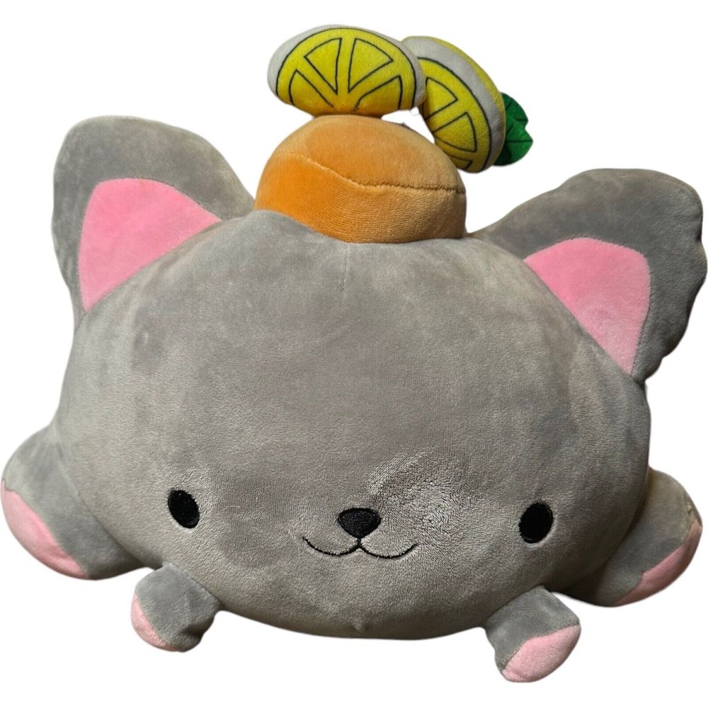 Fiesta Smooshy Mushy KALEY KITTY Cat Fish Lemons Plush Stuffed Animal 2018 13”